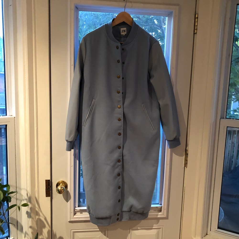 Hilary MacMillan Blue Varsity Jacket Size L